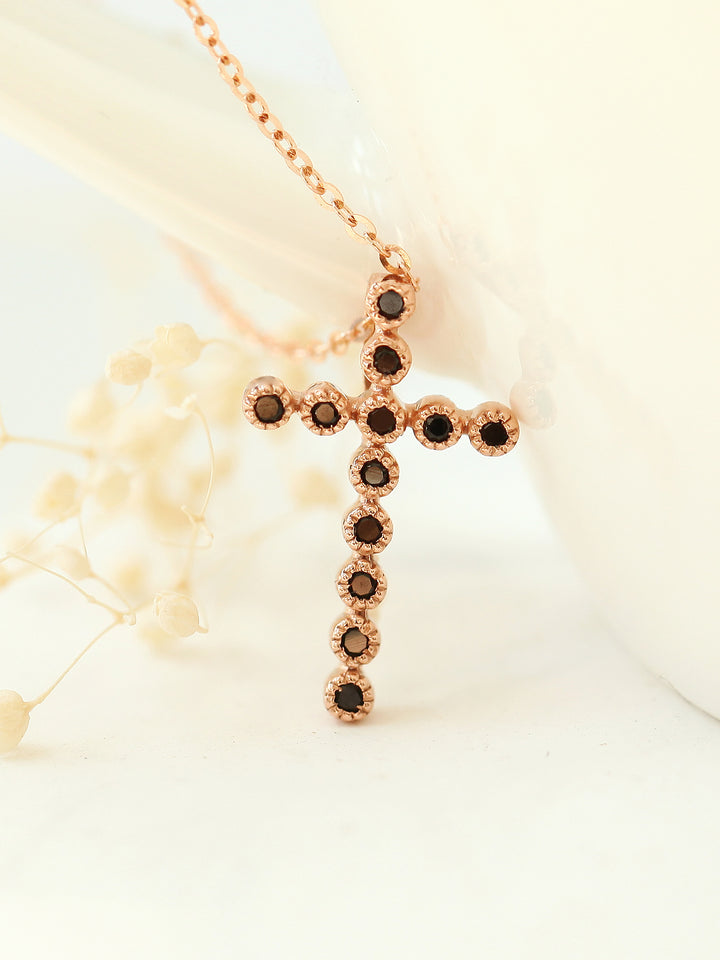 14K 18K Gold Cubic Cross Necklace