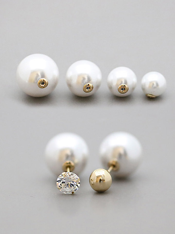 14K Gold Pearl Earring Backs