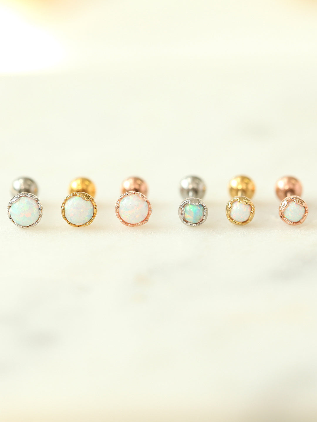 Round Opal Cartilage earring