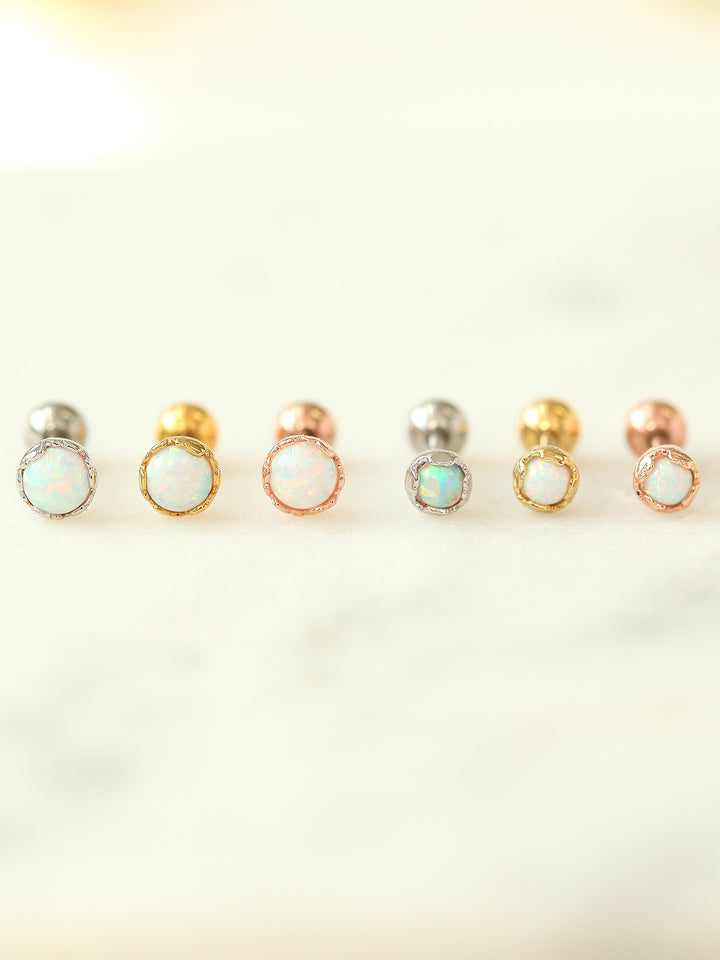 Round Opal Cartilage earring