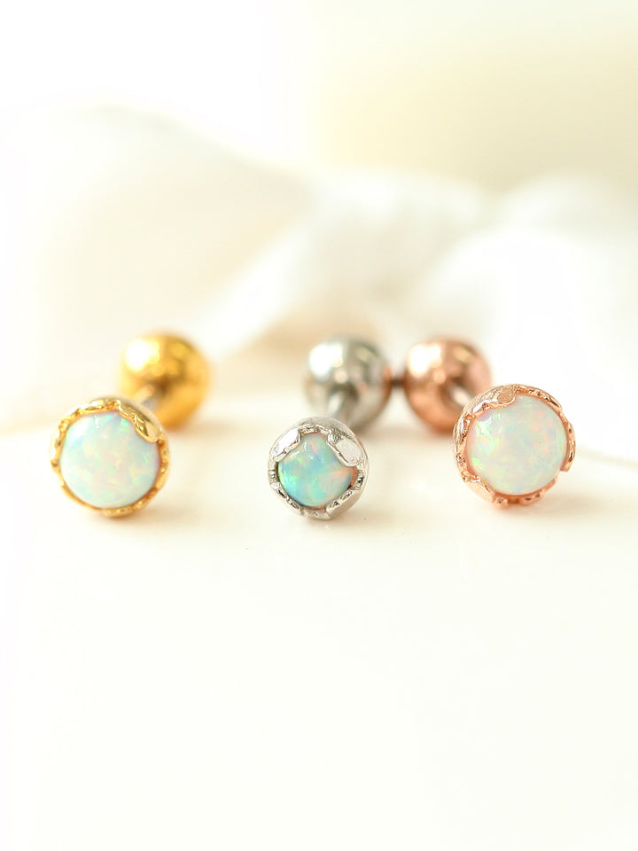 Round Opal Cartilage earring