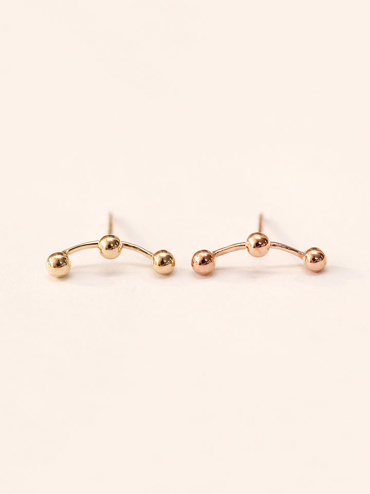 14K Gold Ball Constellation Stud Earring