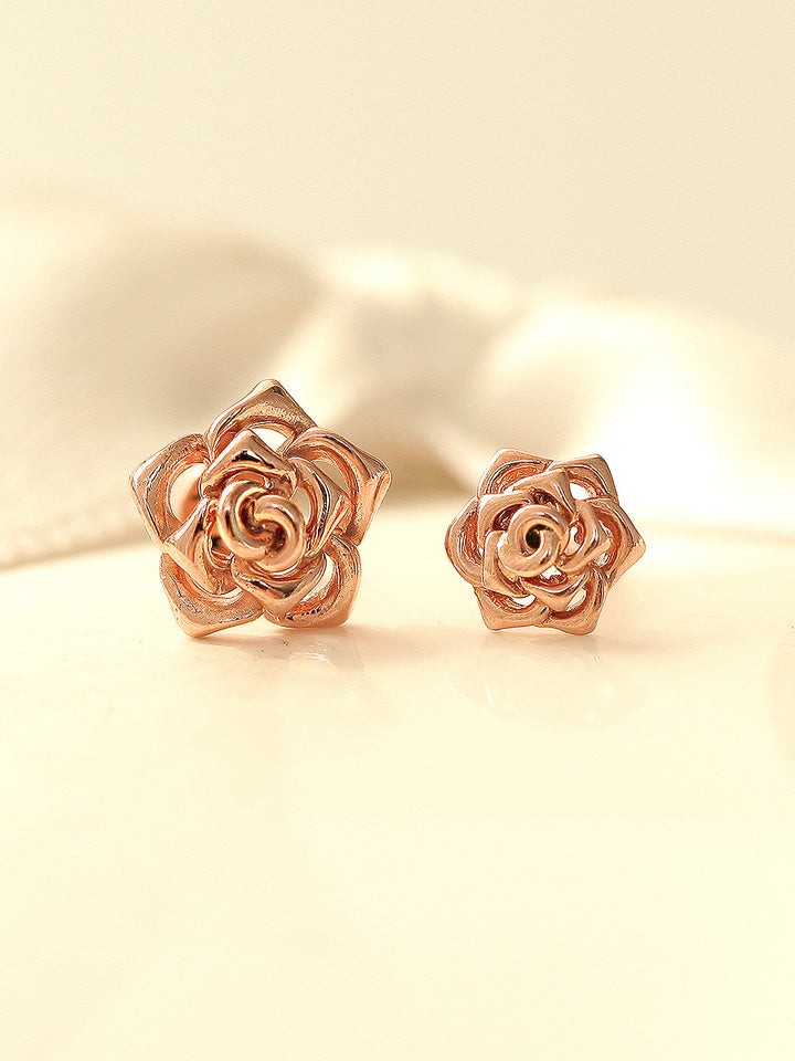 14K Gold Rose Flower Labret Piercing 18G16G