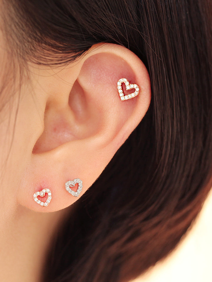 Dainty Open Heart Cartilage earring