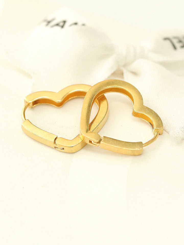 925 Silver Heart Hoop Earring