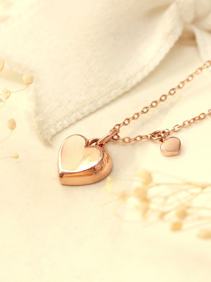 14K 18K Gold Volume Heart Necklace