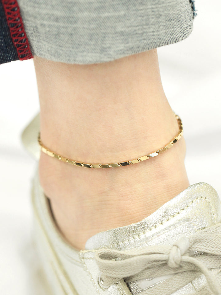 14K 18K Gold Style Chain Anklet Bracelet