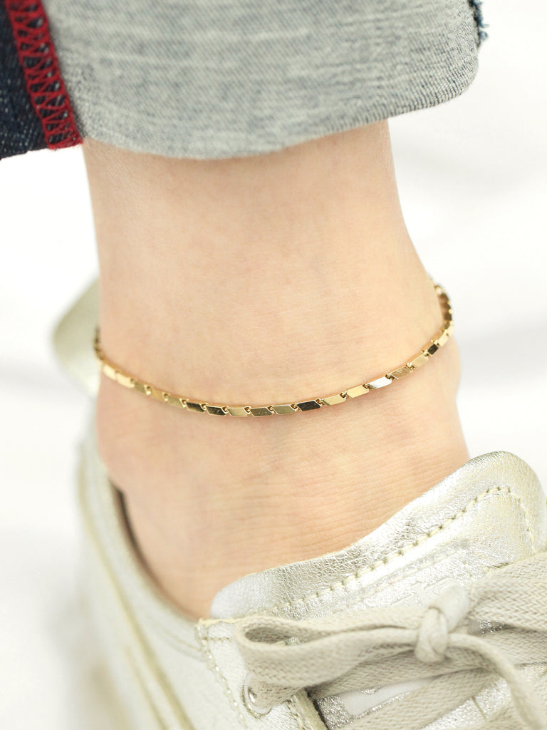 14K 18K Gold Style Chain Anklet Bracelet – MinimalBijoux