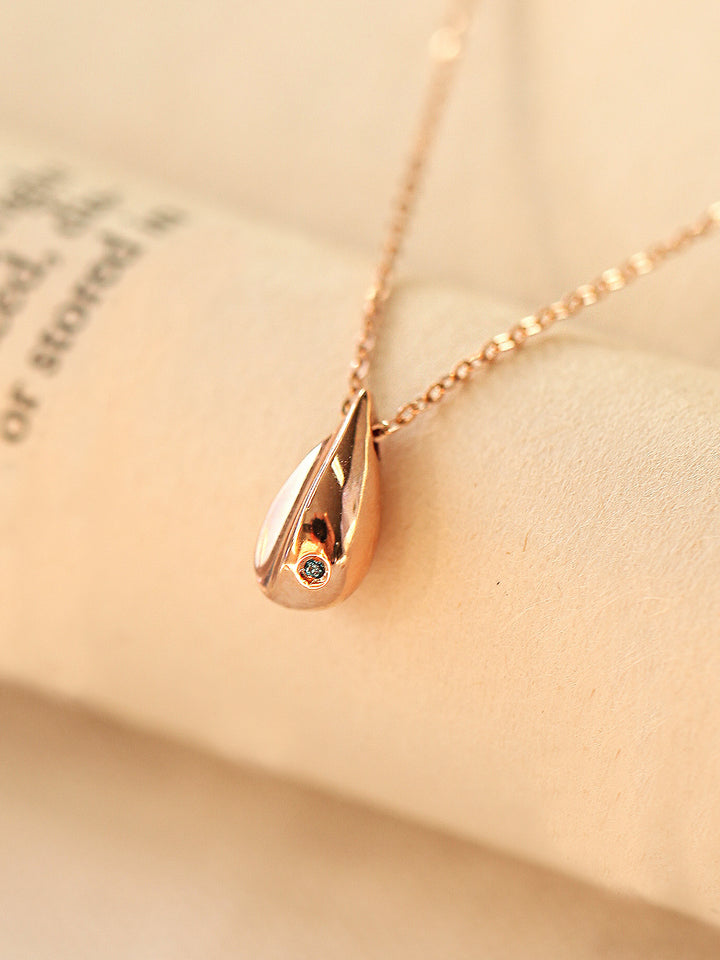 14K 18K Gold Teardrop Necklace