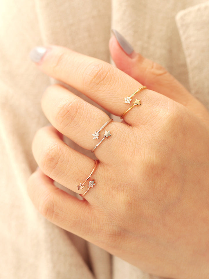 Tiny star cz ring