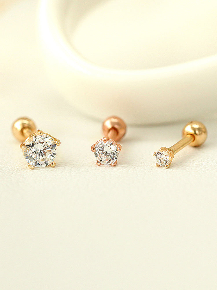 14K Gold 5 Leg Cubic Cartilage Earring 18G16G