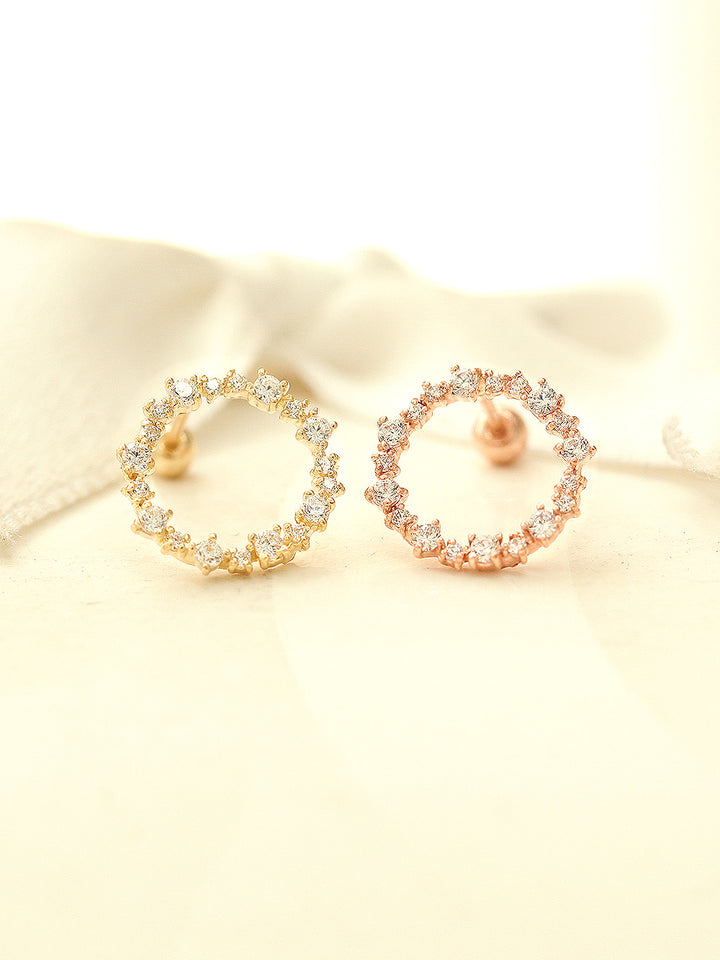 14K gold CUBIC CIRCLE cartilage earring 20g