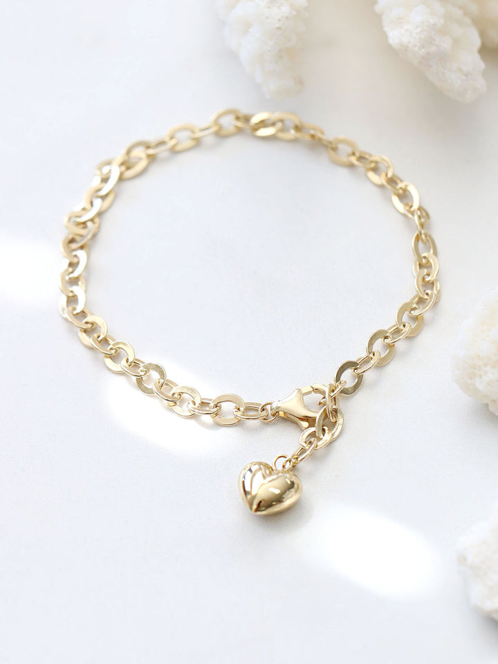 14K Gold Hollow Chain Bracelet