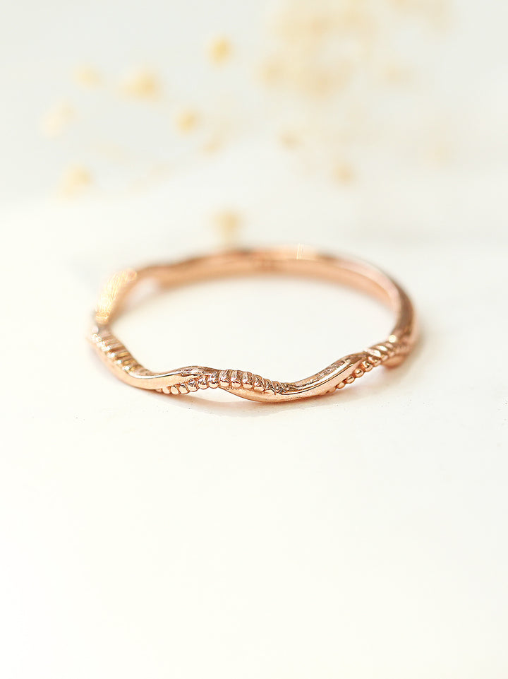 14K 18K Gold Wave Layered Ring