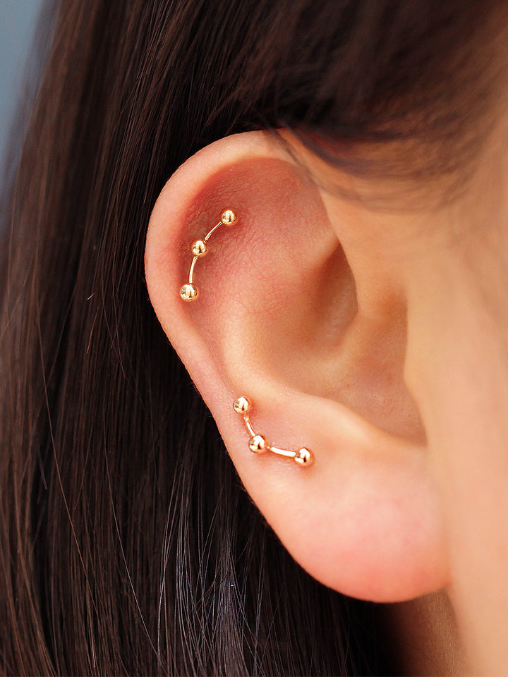 14K Gold Constellation Ball Cartilage Earring 20G