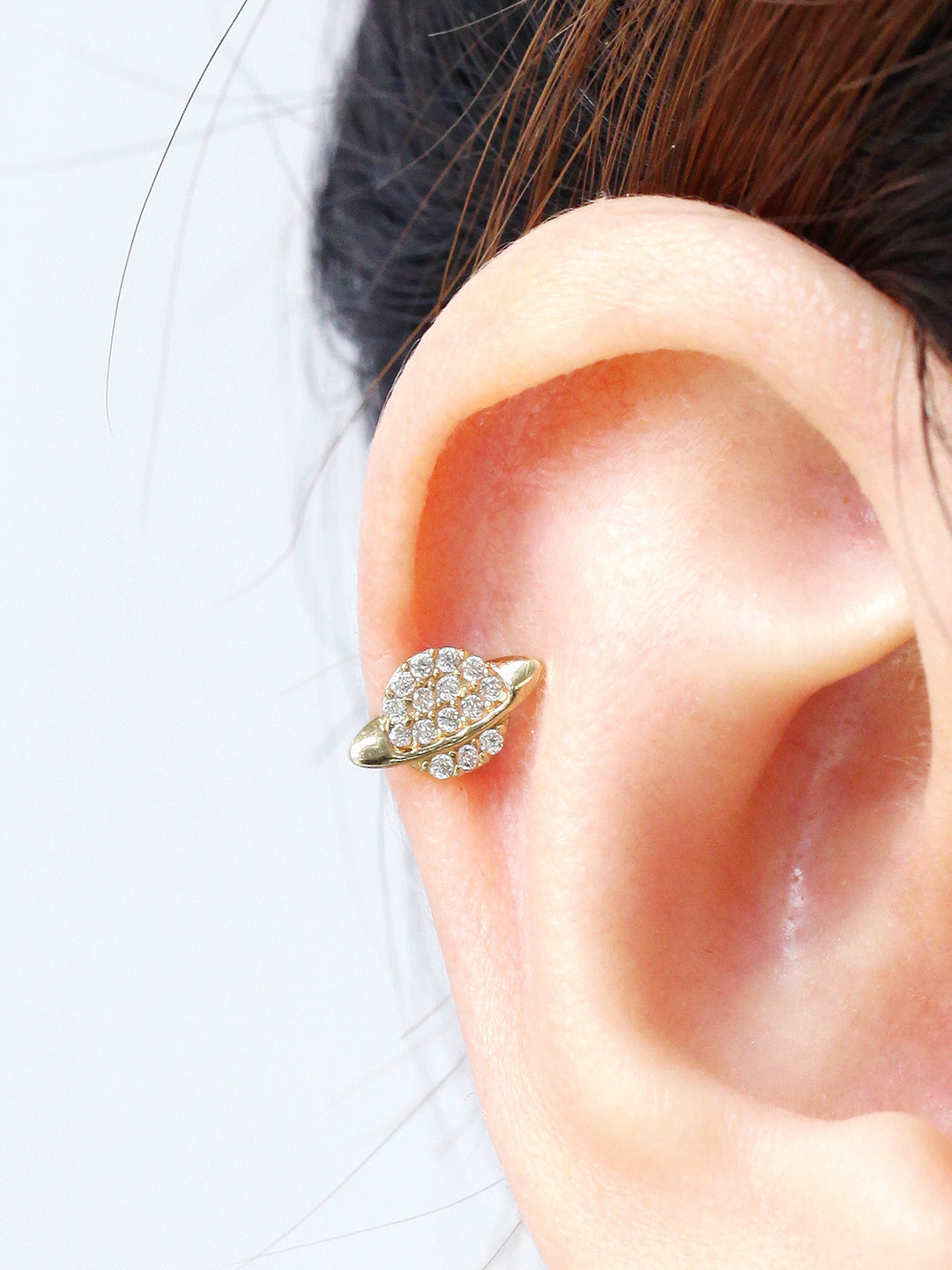 14K Gold Spaceship Cartilage Earring 20G