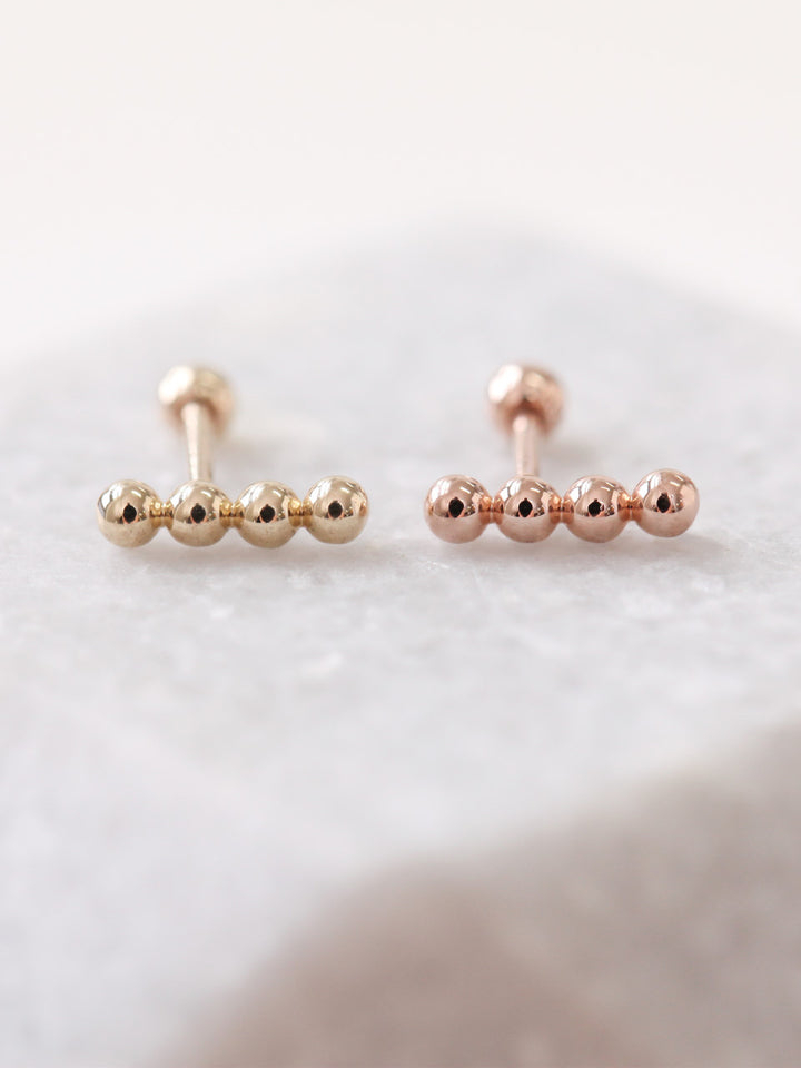 14K Gold Ball Stick Cartilage Earring 18G16G