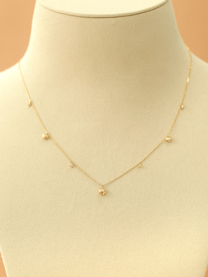 14K Gold Dainty Heart Necklace