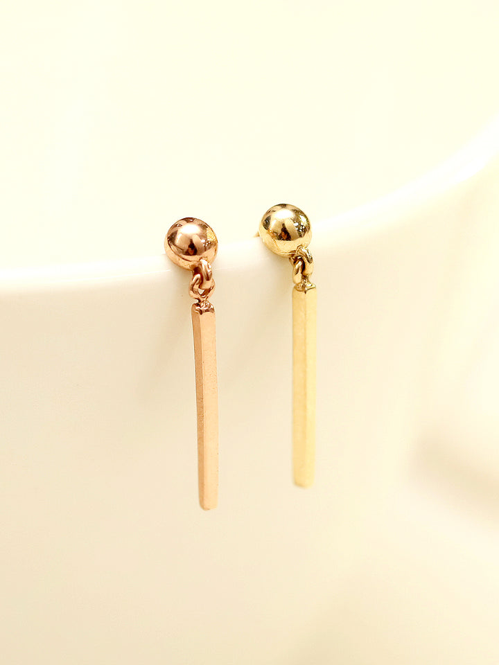 14K Gold Ball Long Stick Cartilage Earring 20G18G16G