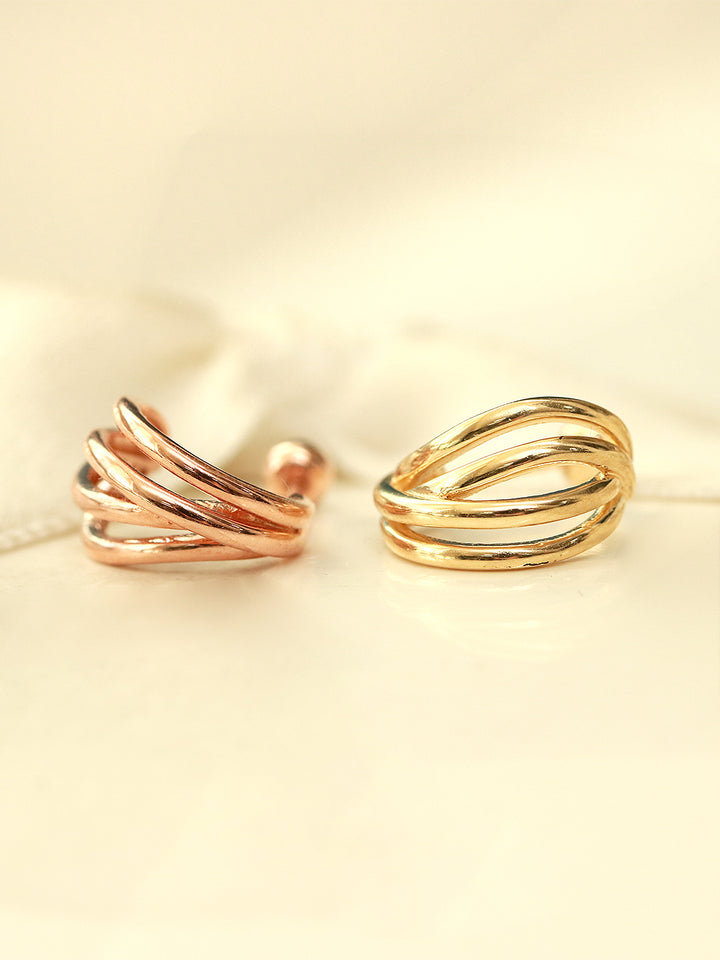 14K Gold 4 Line Cartilage Earring 20G