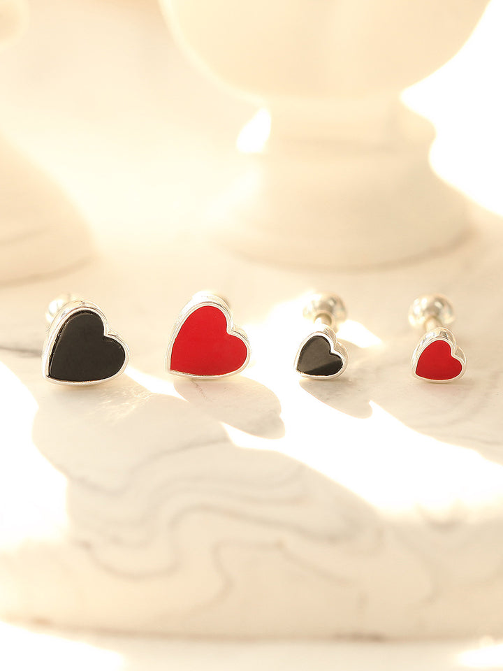 925 Silver Heart Cartilage Earring 16g