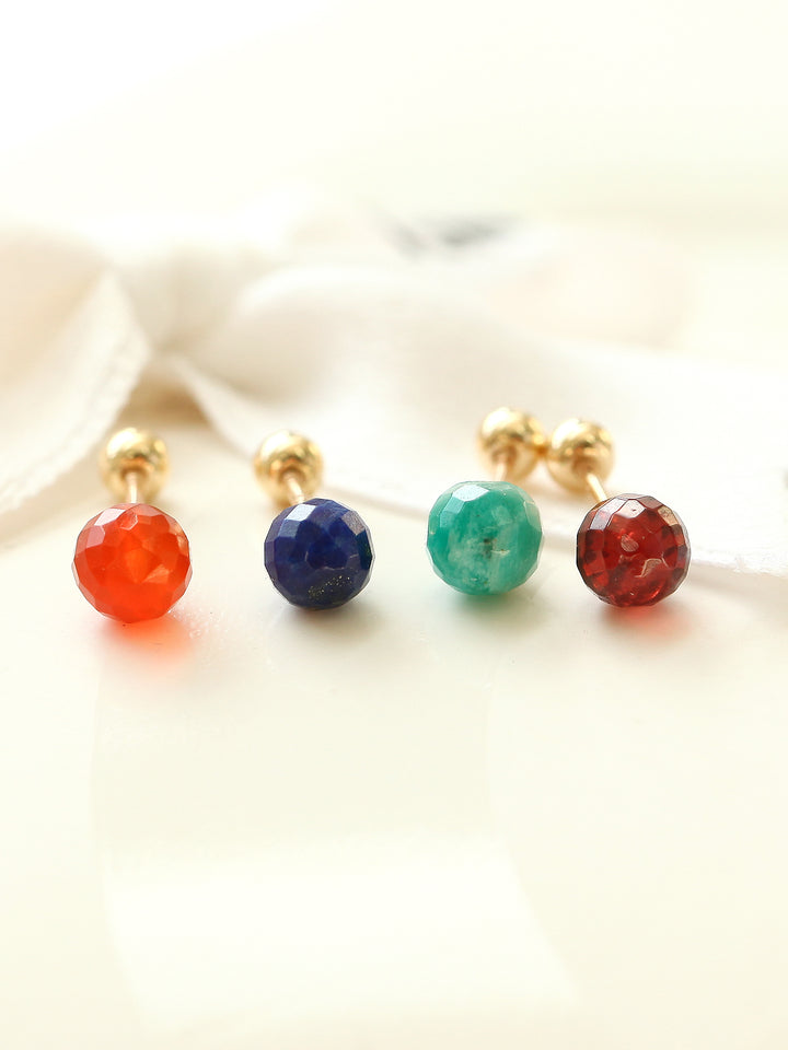 14K gold Natural Gemstone cartilage earring 20g