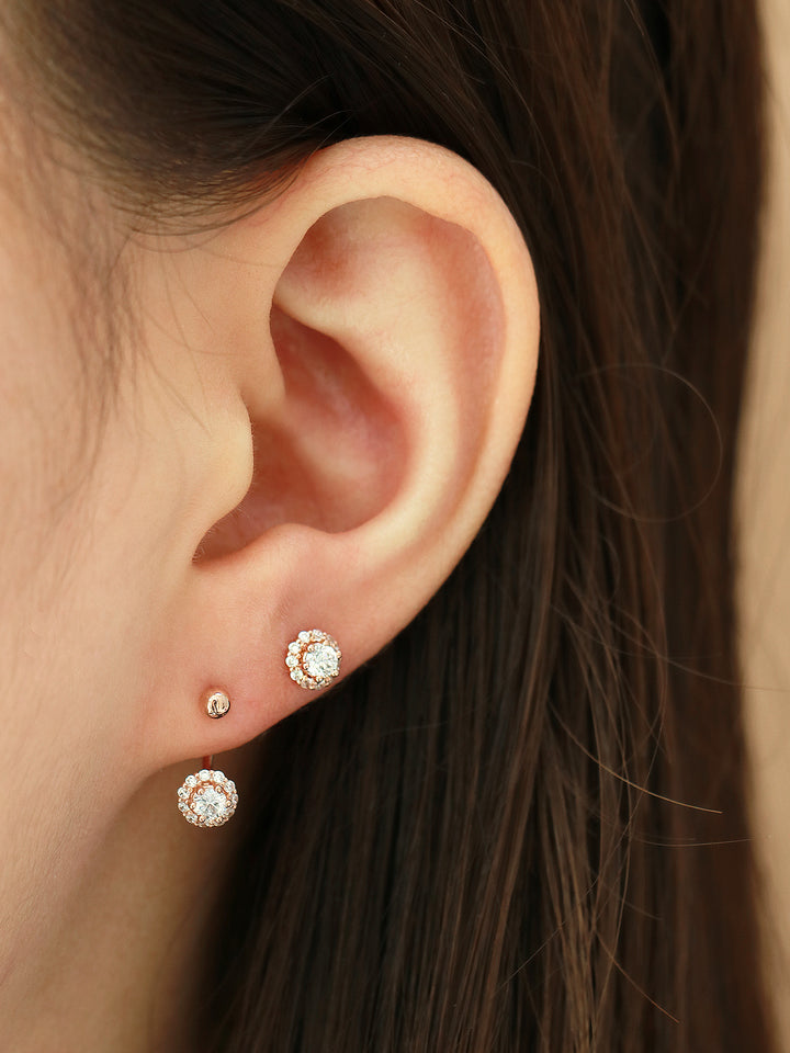 14K Gold Cubic Curve Tragus Piercing 18G16G