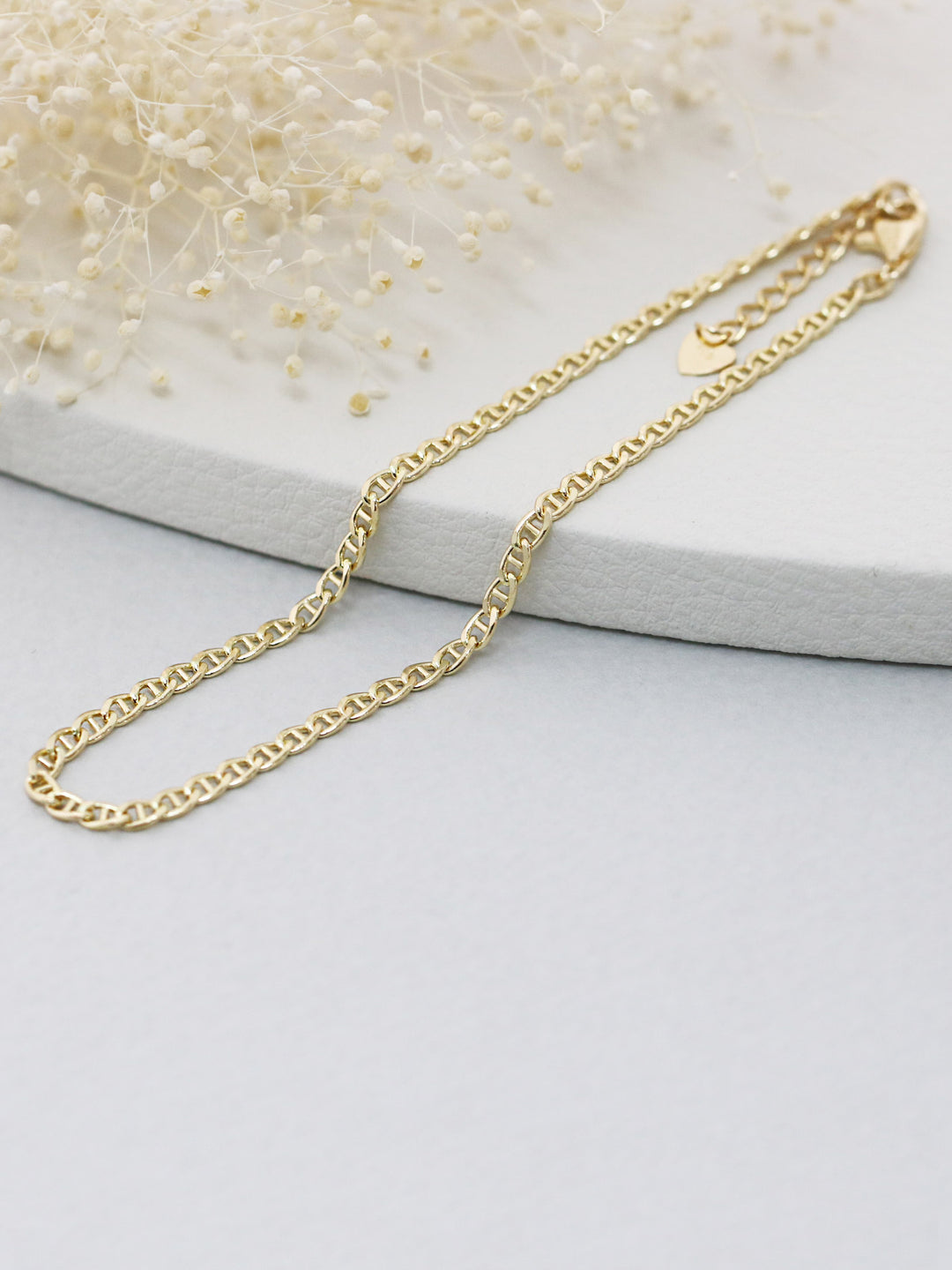 14K Gold Modern Chain Anklet bracelet