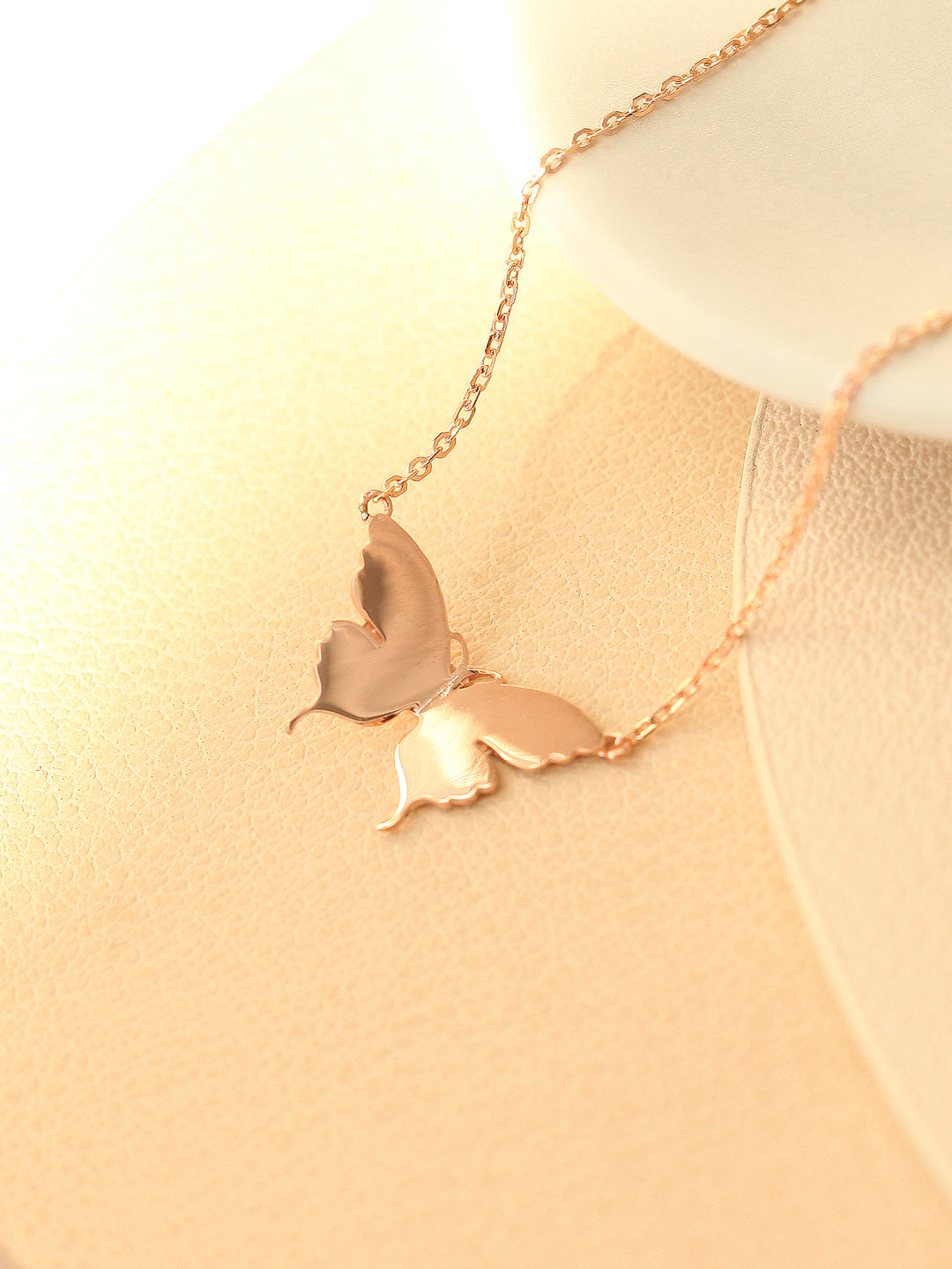 14K 18K Gold Butterfly Necklace