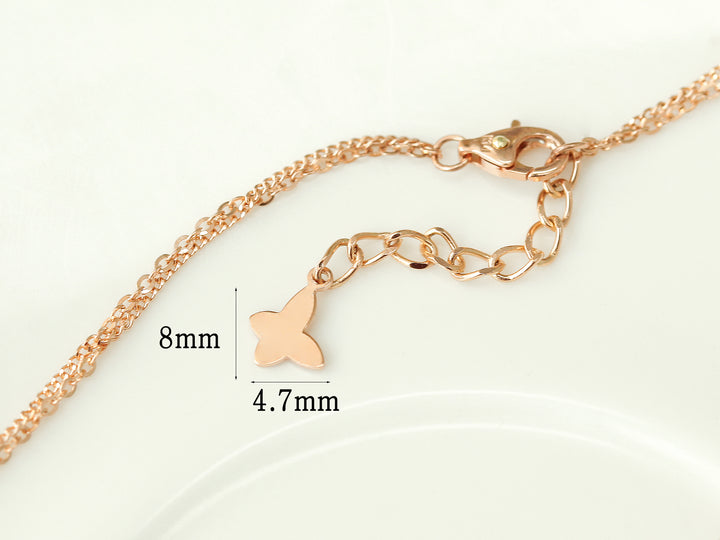 14K 18K Gold Two line Coin layered chain anklet