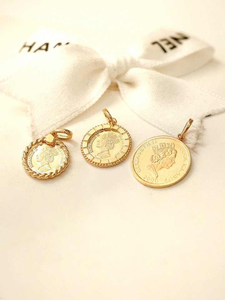 14K Gold Coin Necklace Pendant