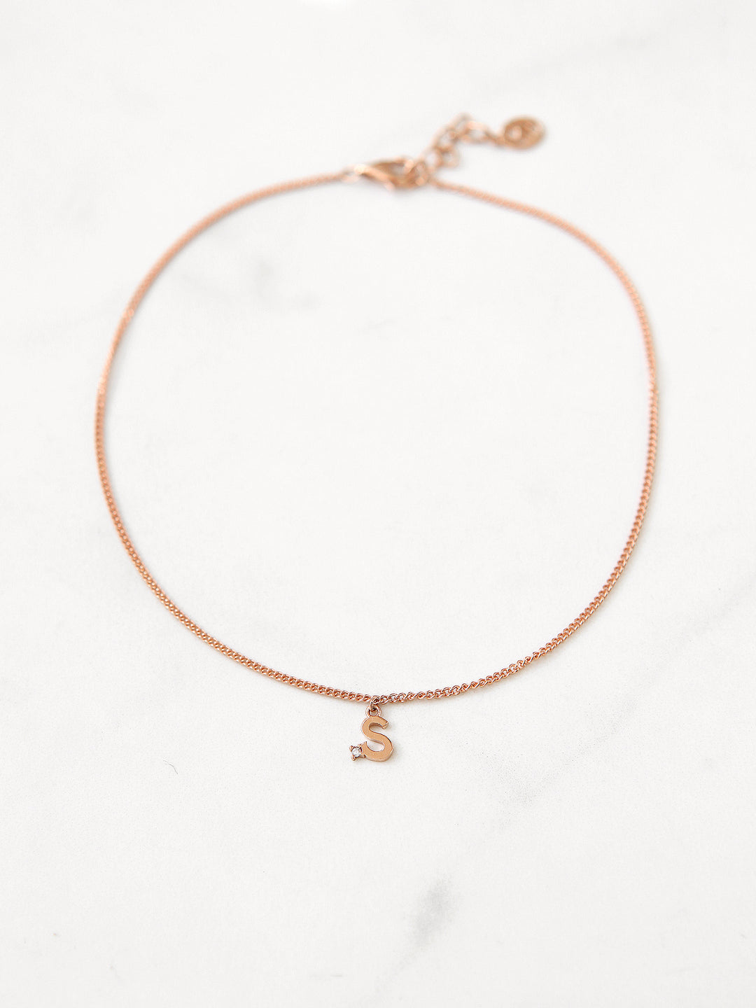 14K 18K Gold Initial Cubic anklet Bracelet