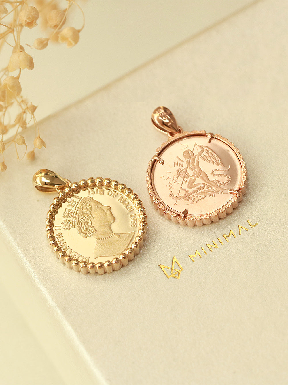 14K 18K Gold Coin Pendant Necklace