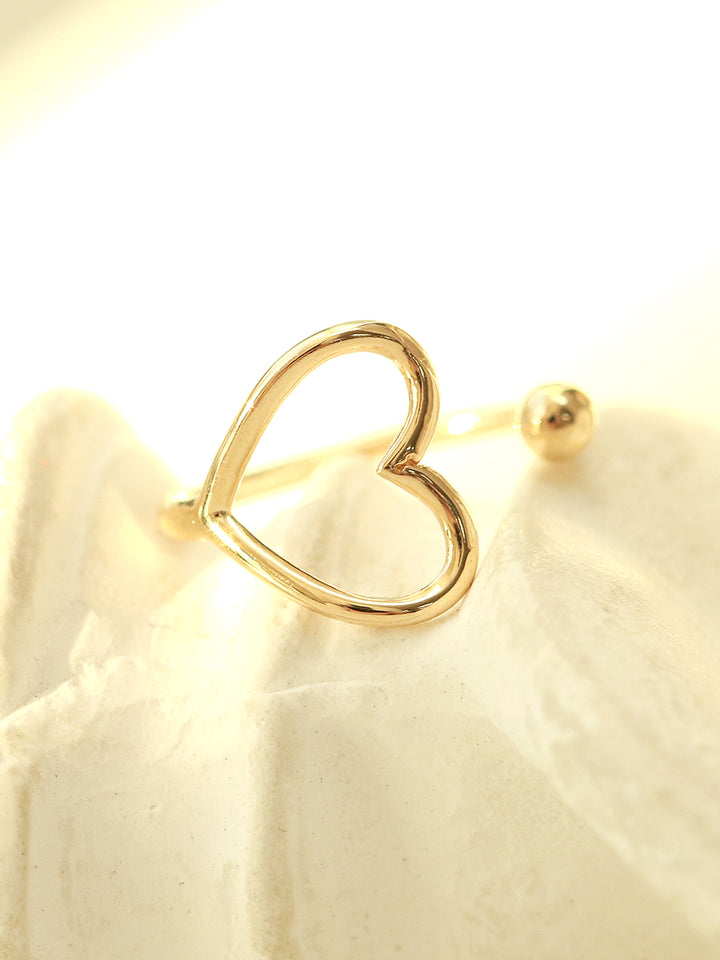 14K Gold Heart Point Ear Cuff