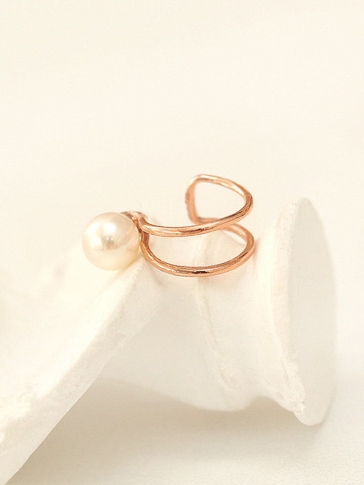 14K Gold Natural Pearl Ear Cuff