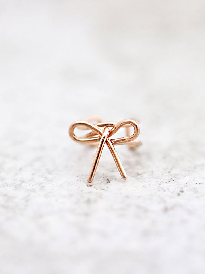 14K Gold ribbon ear cuff