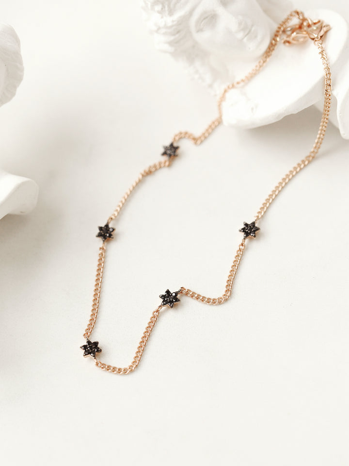 14K 18K gold Black star Anklet