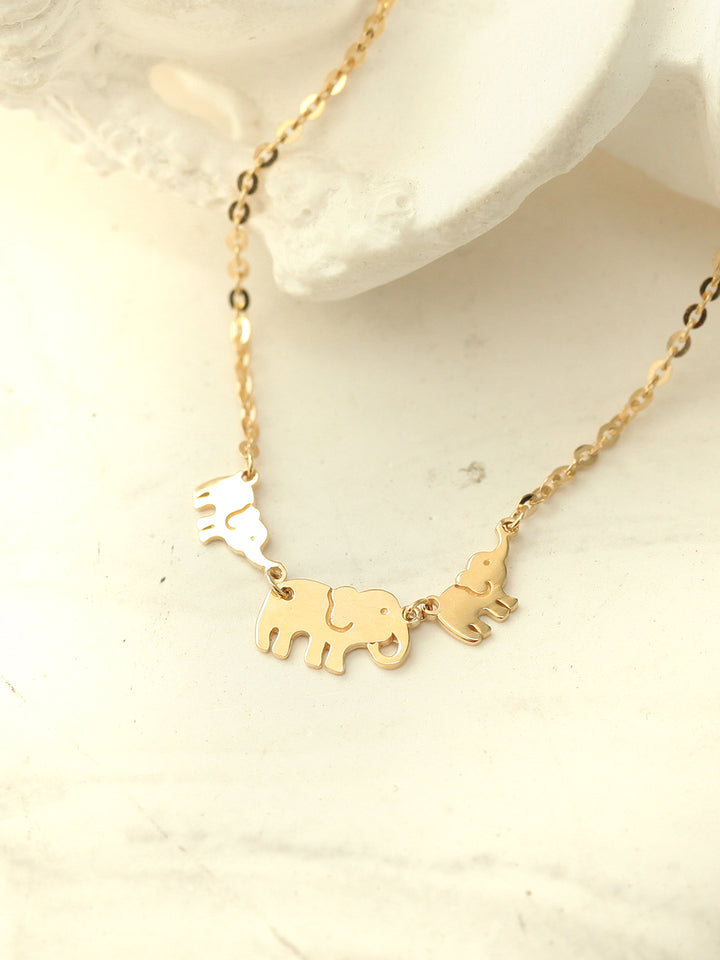 14K Gold Lucky Elephant Anklet Bracelet