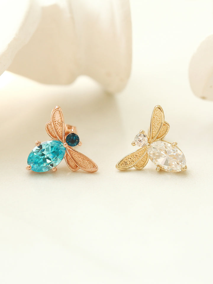 14K Gold Dragonfly Cartilage Earring 18G16G