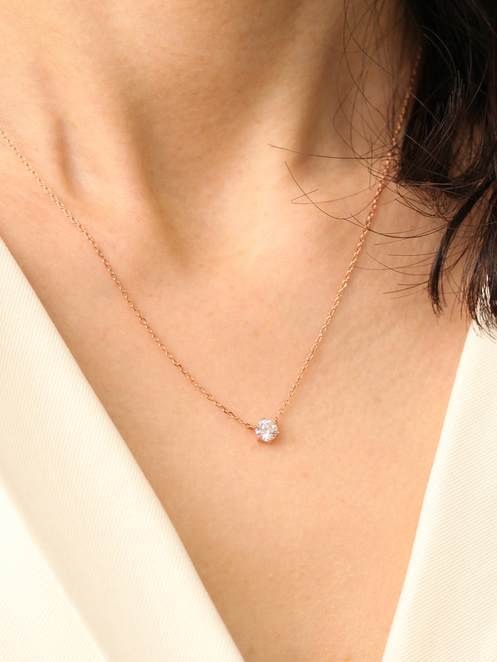 14K 18K Gold Delicate CZ Necklace