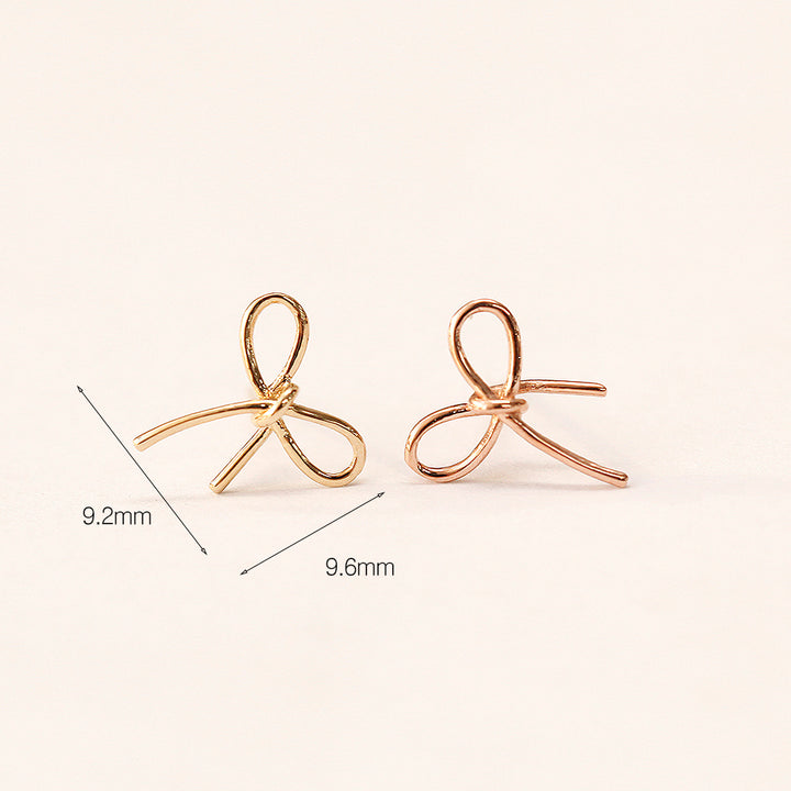 14K Gold Ribbon Stud Earring