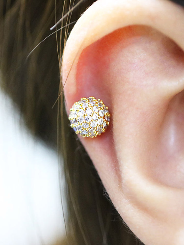 Pave Cubic ball Cartilage earring