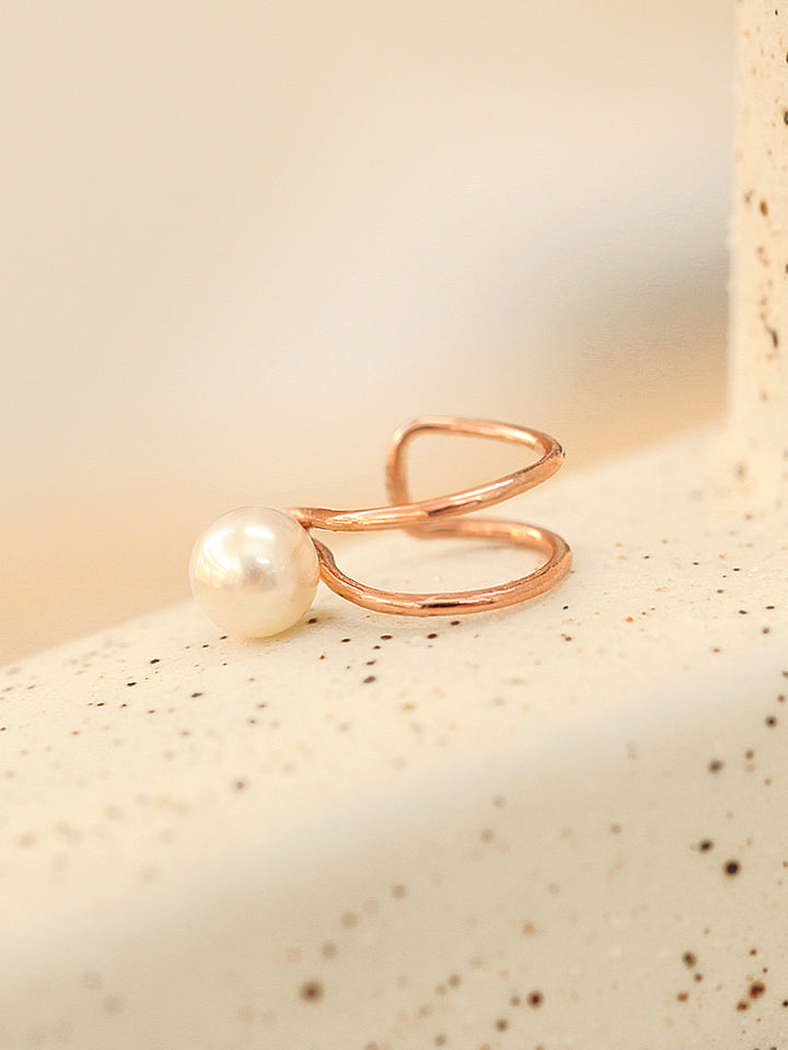 14K Gold Natural Pearl Ear Cuff