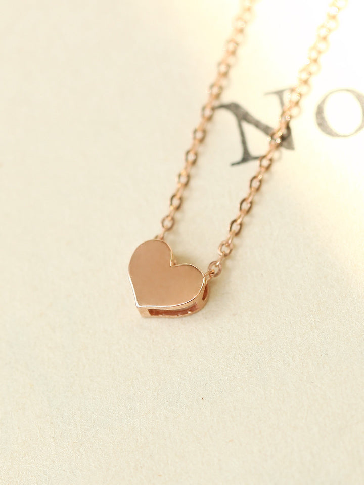 14K 18K Gold Mini Heart Necklace