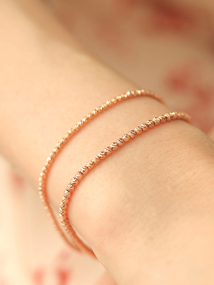 14K Gold Cutting Ball Bracelet