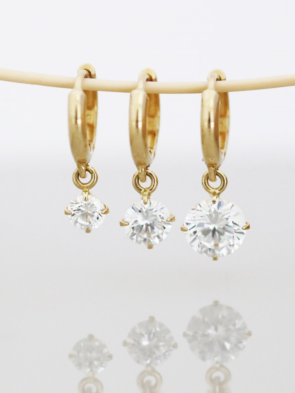 14K Gold Cubic Hoop Earring