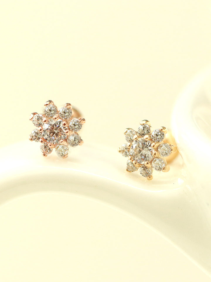 14K Gold Mini Sun Flower Cartilage Earring 20G18G