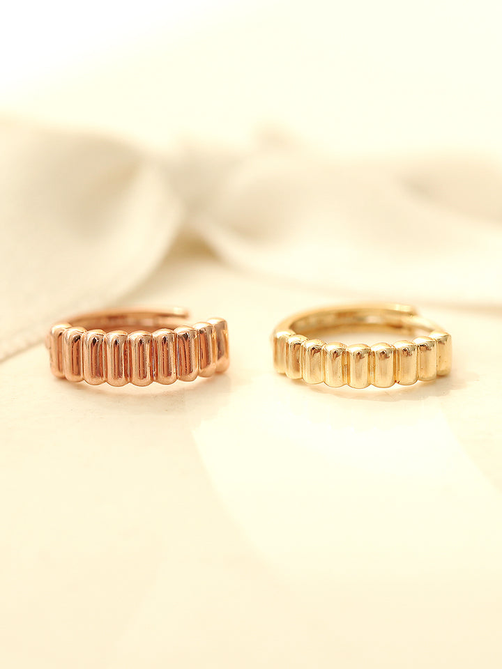 14K Gold Gear Hoop Earring