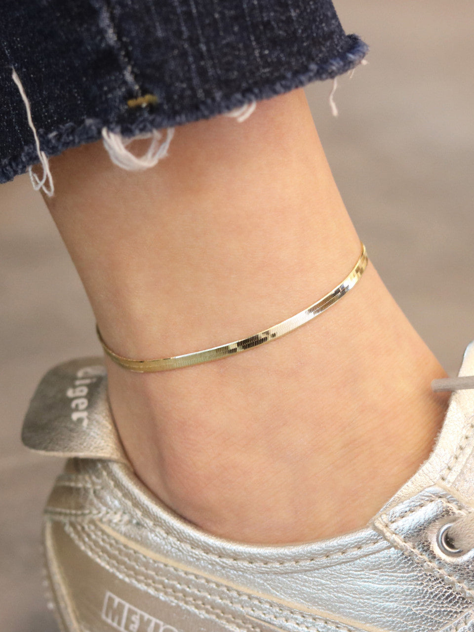 14K Gold Snake Chain Anklet Bracelet