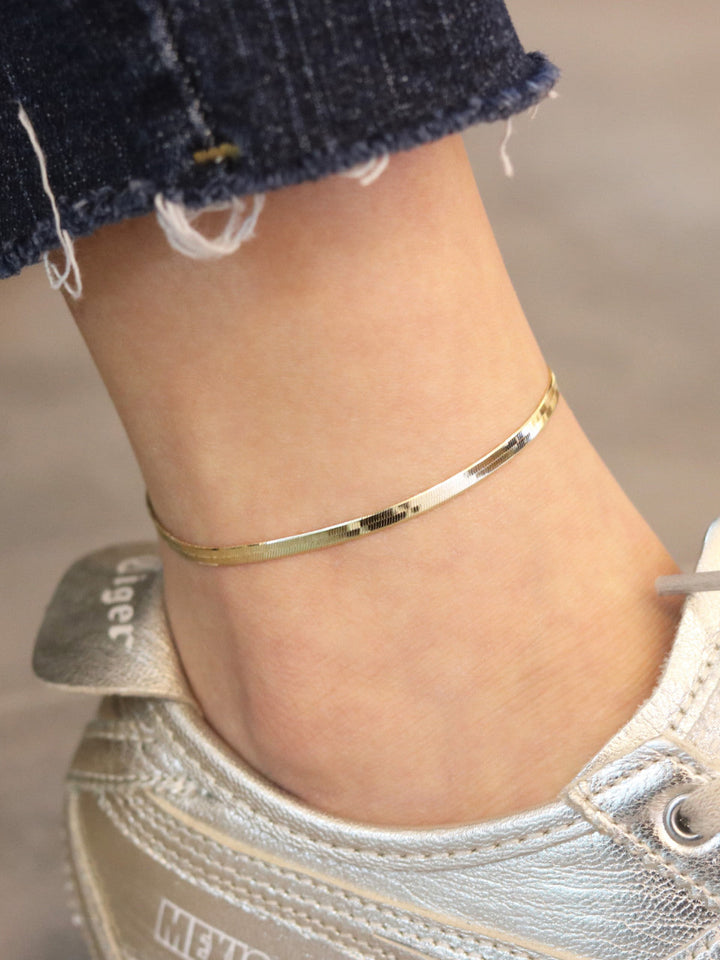 14K Gold Snake Chain Anklet Bracelet